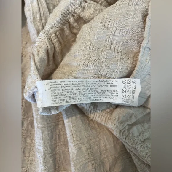 Zara Cream Textured Kids Dress - Picture 9 of 9